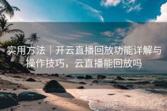 实用方法｜开云直播回放功能详解与操作技巧，云直播能回放吗