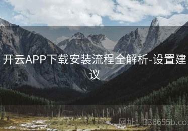 开云APP下载安装流程全解析-设置建议
