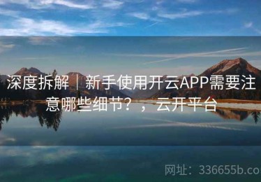 深度拆解｜新手使用开云APP需要注意哪些细节？，云开平台