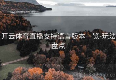 开云体育直播支持语言版本一览-玩法盘点
