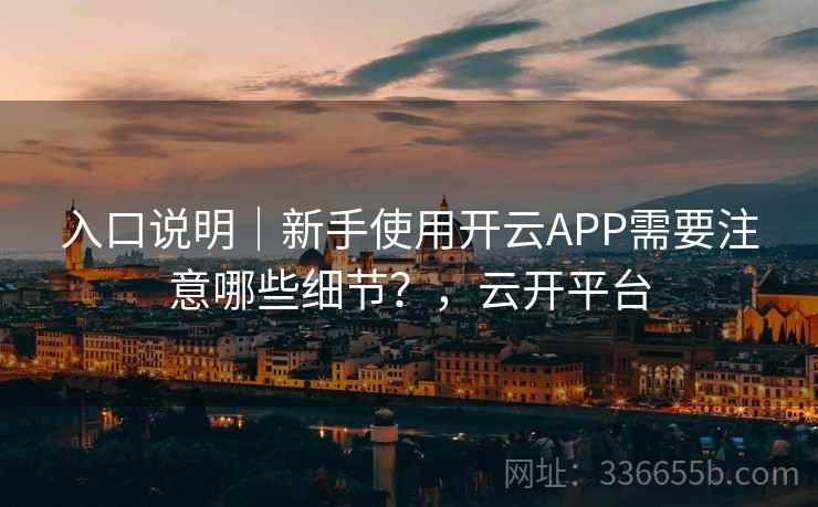 入口说明｜新手使用开云APP需要注意哪些细节？，云开平台