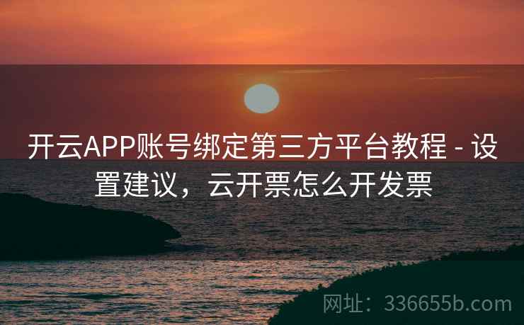 开云APP账号绑定第三方平台教程 - 设置建议，云开票怎么开发票